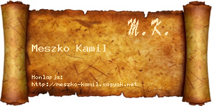 Meszko Kamil névjegykártya